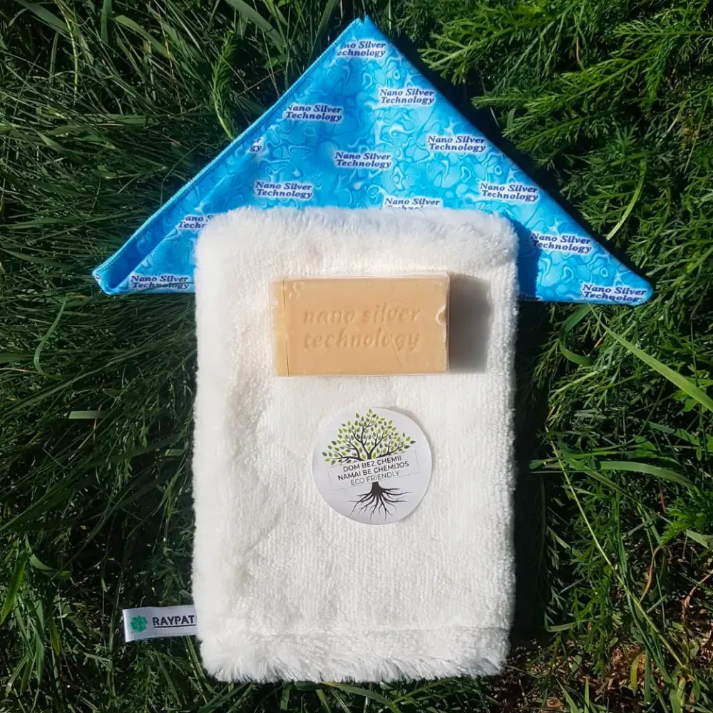 Nano silver TRIO universalus valymo rinkinys valyti virtuvei, voniai, langams