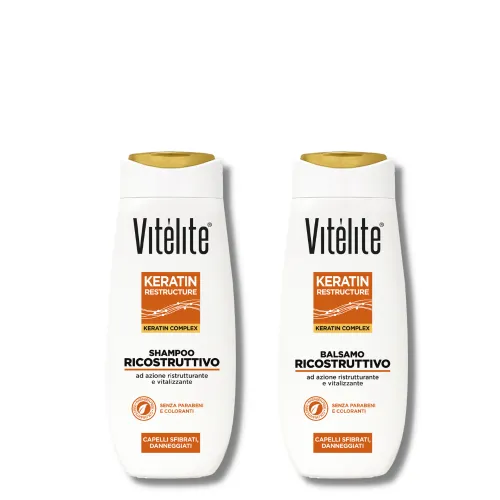 Plaukų šampūno ir balzamo rinkinys su KERATINU VITELITE KERATIN rinkinys 250ml+ 250ml