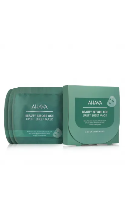 AHAVA BEAUTY BEFORE AGE UPLIFT STANGRINAMOSIOS LAKŠTINĖS KAUKĖS, 6 vnt.