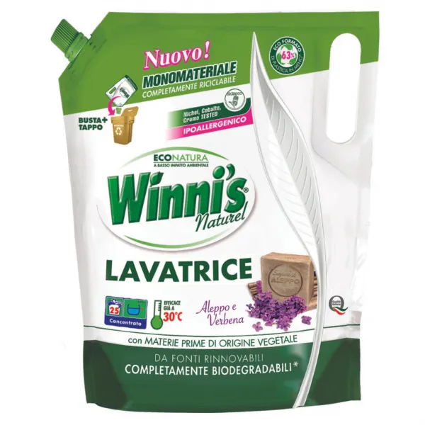 EKOLOGIŠKAS SKALBIKLIS SU ALEPPO MUILU WINNI S 1250 ML PAPILDYMAS 